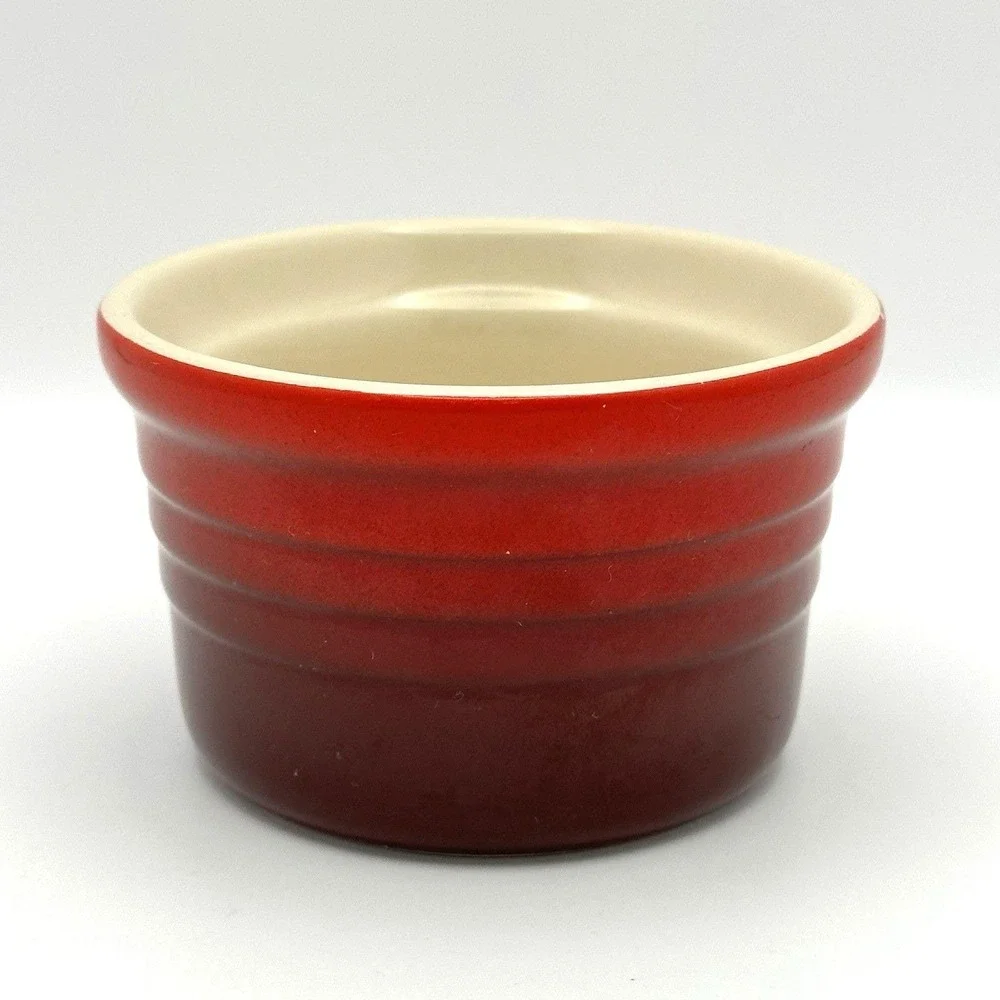 Vintage 2004 Le Creuset Red Stoneware Ramekin 3